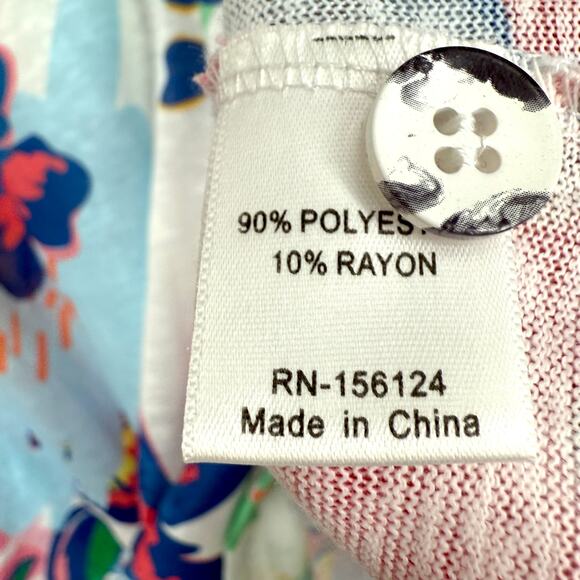 Shana Sz Large Floral Tropical Wearable Art to Wear Summer Blouse Shirt Top - Picture 8 of 10